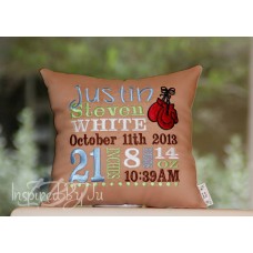 Boxing Gloves - Birth Announcement Pillow